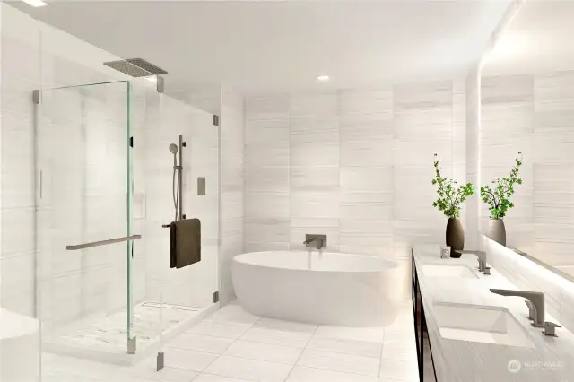 Luxurious Italian designed 5-piece bath at Avenue Estates.