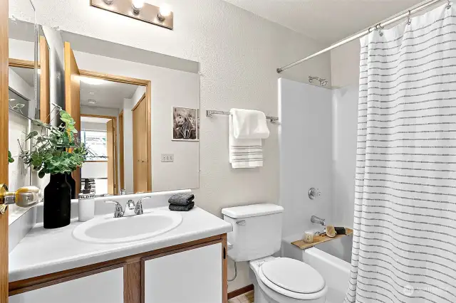 This unit includes a full bathroom and a 3/4 ensuite bath!