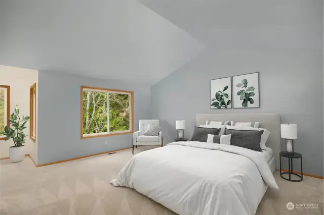 Primary Bedroom or Owners Suite with  Virtual Staging.
