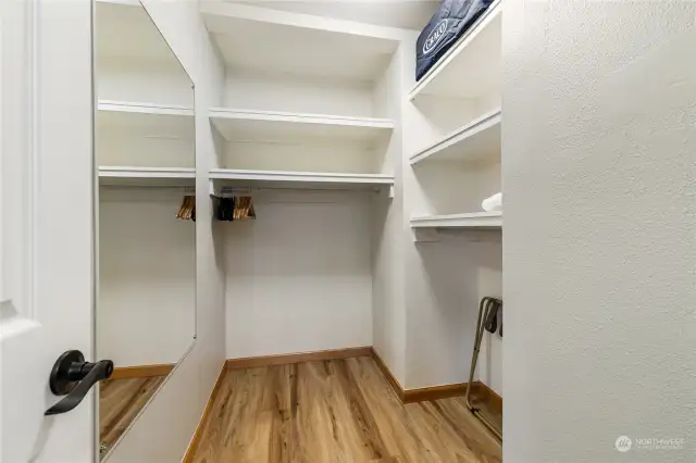 Well sized and designed walk in closet off primary bath.