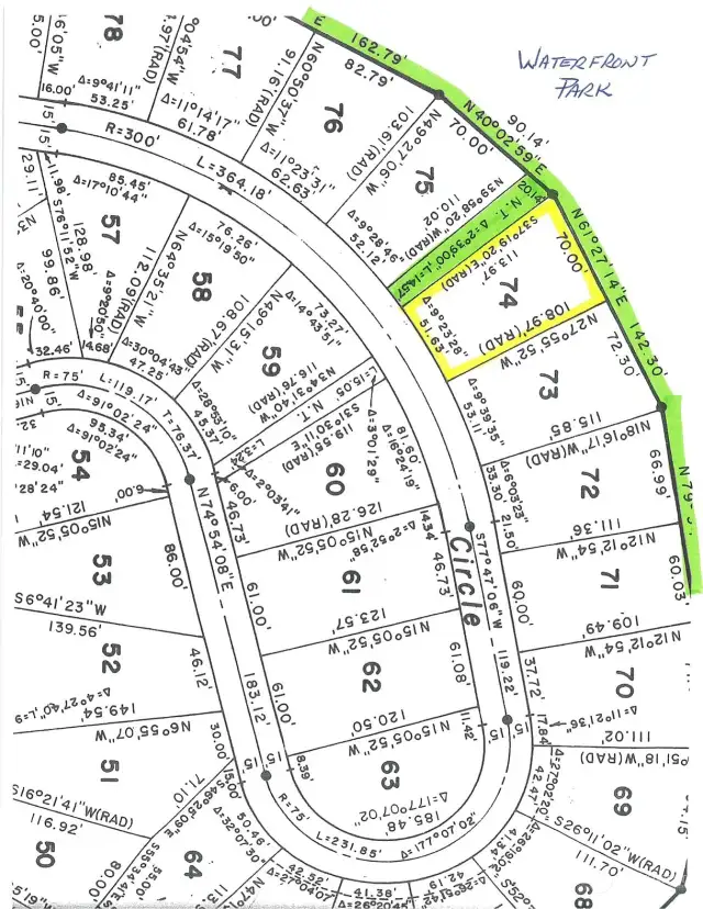 Plat map of neighborhood.