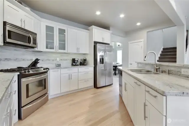 Remodeled kitchen is perfect for entertaining.