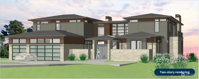 Digital rendering of a two-story with basement property