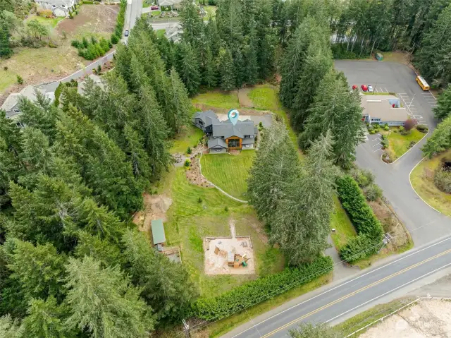 Aerial view of home.