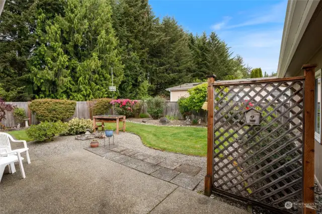 Step outside to your back yard oasis with plenty of room for gardening or relaxing after a long day.
