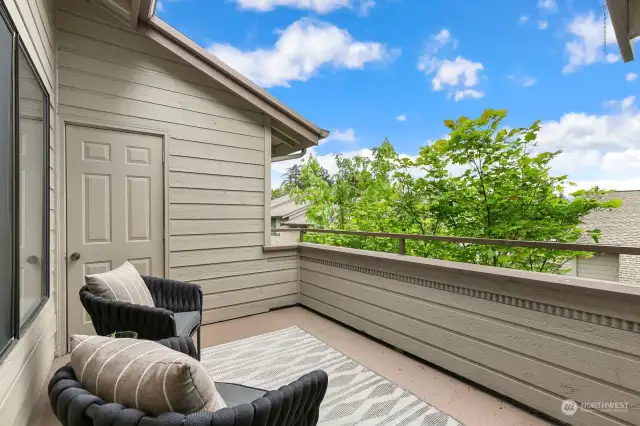 Very private patio is perfect for enjoying summer evenings. Large storage closet too!