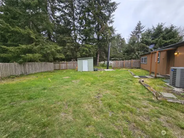 Lots of room with semi fenced yard.