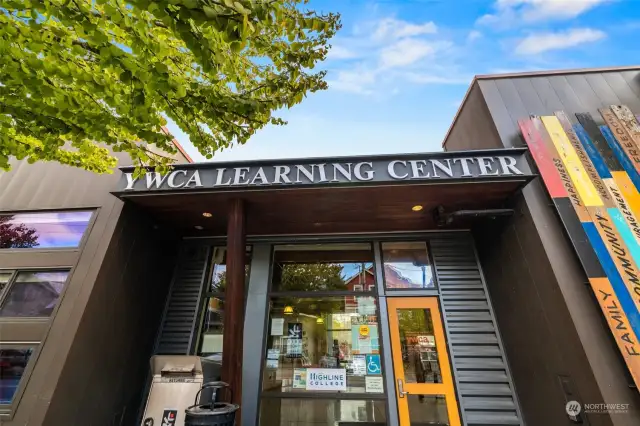 The neighborhood also features an Educare Early Learning and Head Start Center, a YWCA Adult Learning Center, and a King County branch library.