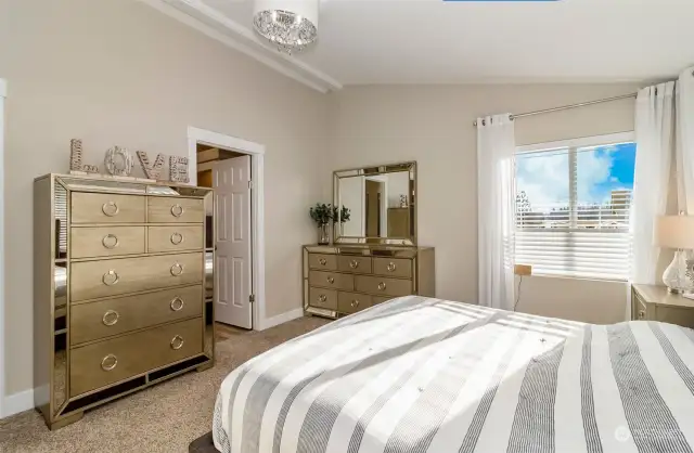 Master bedroom with french door entry