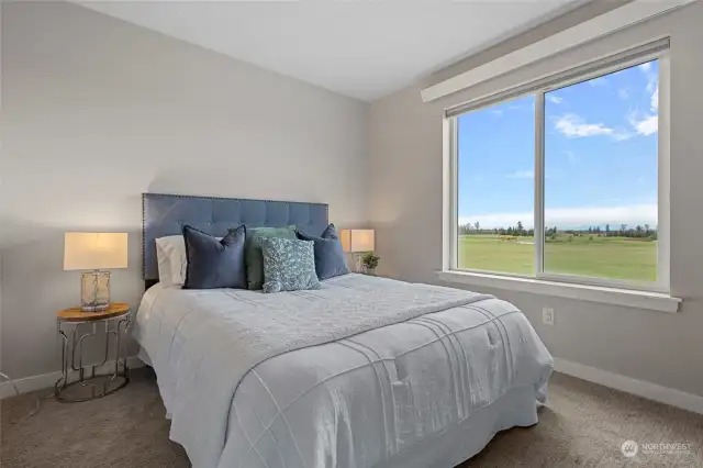 Bedroom #2 with mountain and golf course views