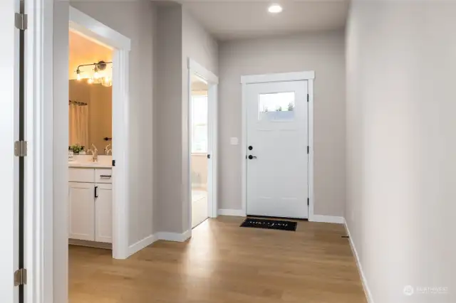 Entry with no step and wide hallway!