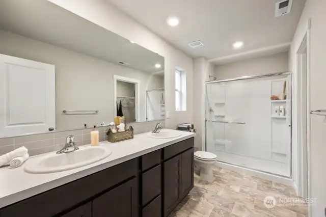 Pictures are for representational purposes only, colors and features may vary. Private bath off primary bedroom now features QUARTZ countertop and undermount sinks!
