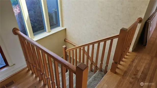 Entry area stairs to bottom floor