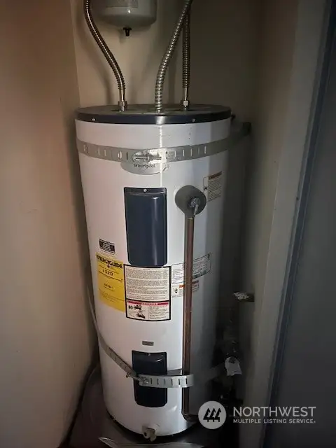 The water heater is located on this level.