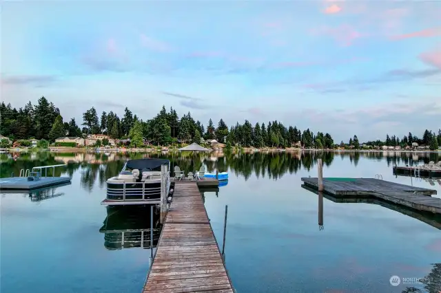 Dock allows for moorage of your private boat.
