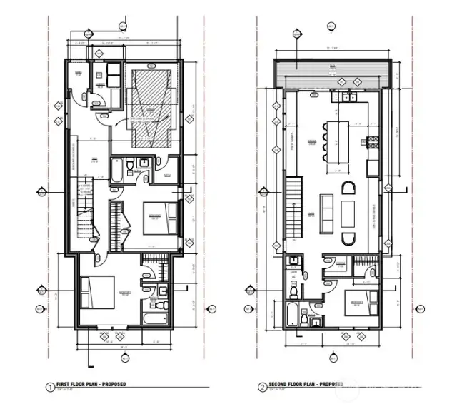 Plans designed for two floors plus garage including 3 beds/2baths.