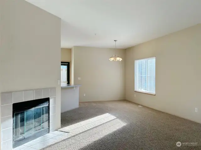 Gas fireplace in living room