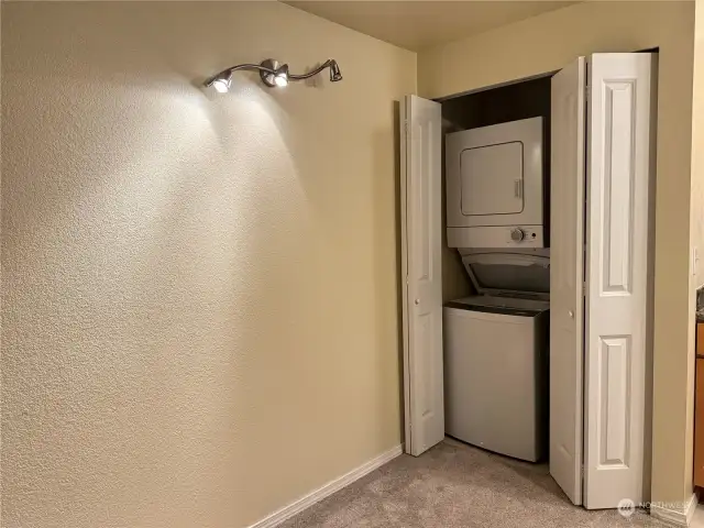 Laundry machine inside unit