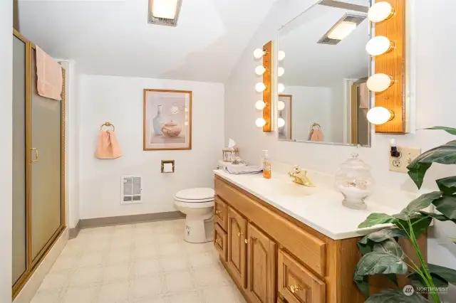 Upstairs bathroom with shower.
