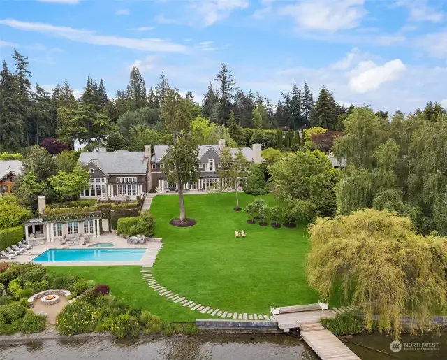 An unprecedented opportunity to own one of the most significant waterfront properties on Lake Washington. 210 feet of prime low bank waterfront situated on 1.25 acres of richly manicured grounds.