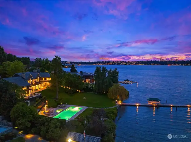 Definitive and dramatic, this once in a lifetime opportunity is truly world class. Awe inspiring views of both Seattle and Bellevue from this magnificent property.