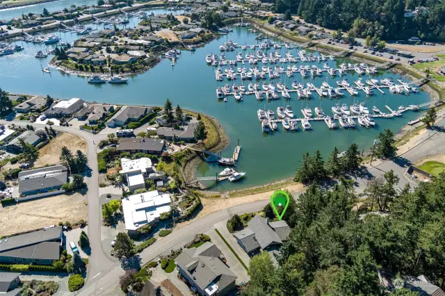 Aerial View of Marina Across the Street