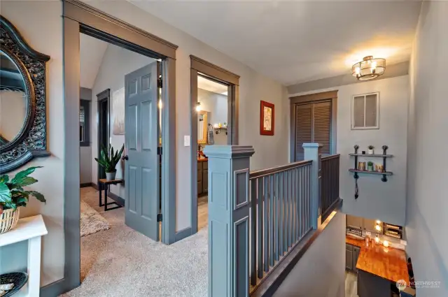 Upstairs, discover two spacious bedrooms each offering comfort and style, complemented by a shared second-story balcony that's perfect for enjoying stunning sunsets and captivating Western-facing views.