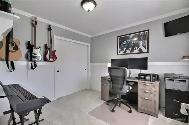Bedroom two, currently used as office & music room.
