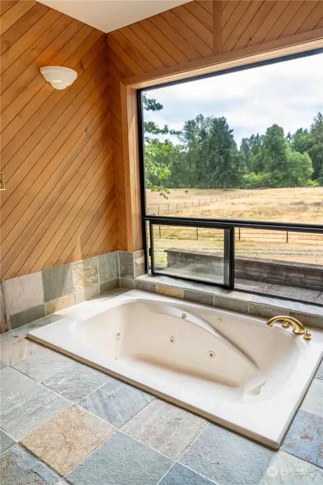 Ahhhh what a way to relax while in your jetted tub overlooking your pastures.