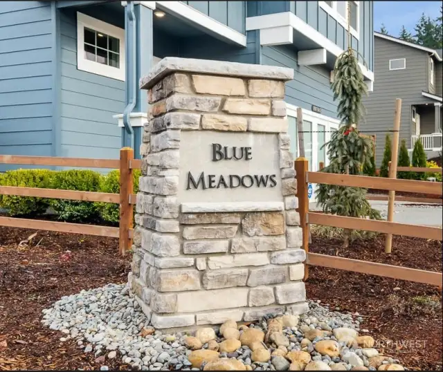 Blue Meadows Monument at Community Entrance