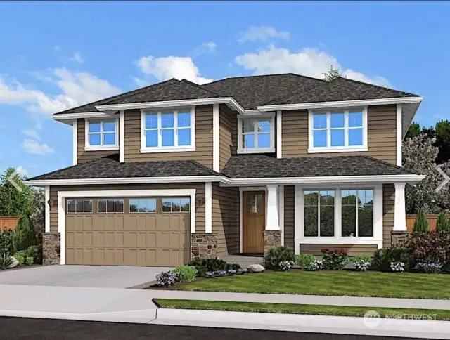 The Rainier, 2553 sq ft 3 bed, 2.5 bath home on Lot 167 Exterior rendering for reference only