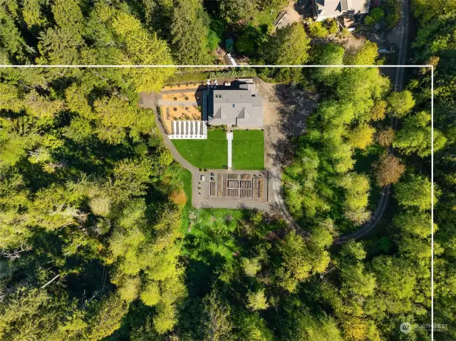 Arial view of the estate from directly above.