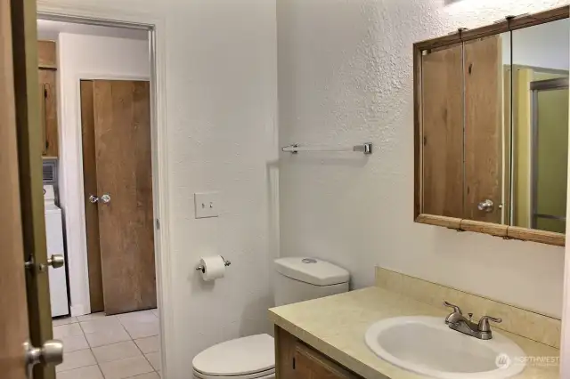 Located between bedroom #2 and laundry room!