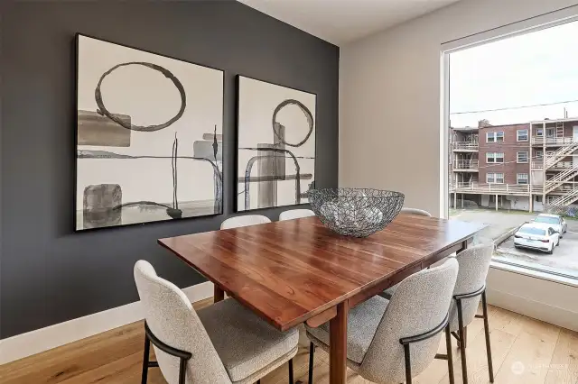 Oversized dining area ideal for large dinner parties.