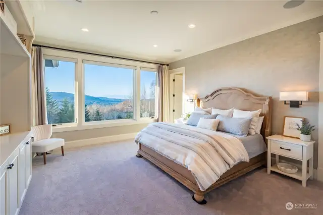 Primary suite overlooking the mountain views.