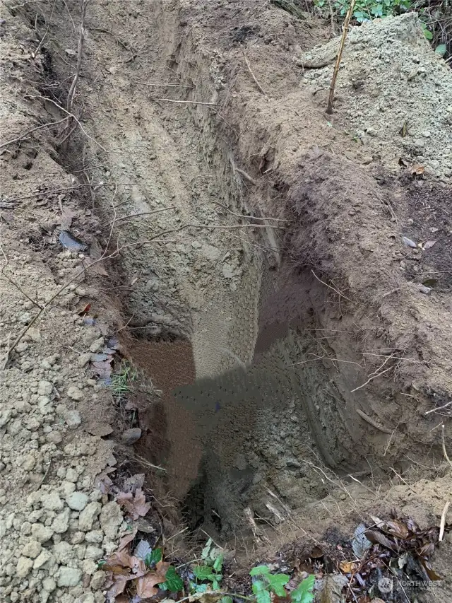 The septic designer was previously in this pit testing soils but NWMLS required her removal. This is a deep test pit...which is great! Soil log location #2, loamy fine to very fine sand at 69" deep.