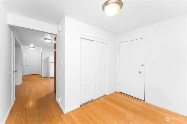Vacant middle unit: Large formal entry.