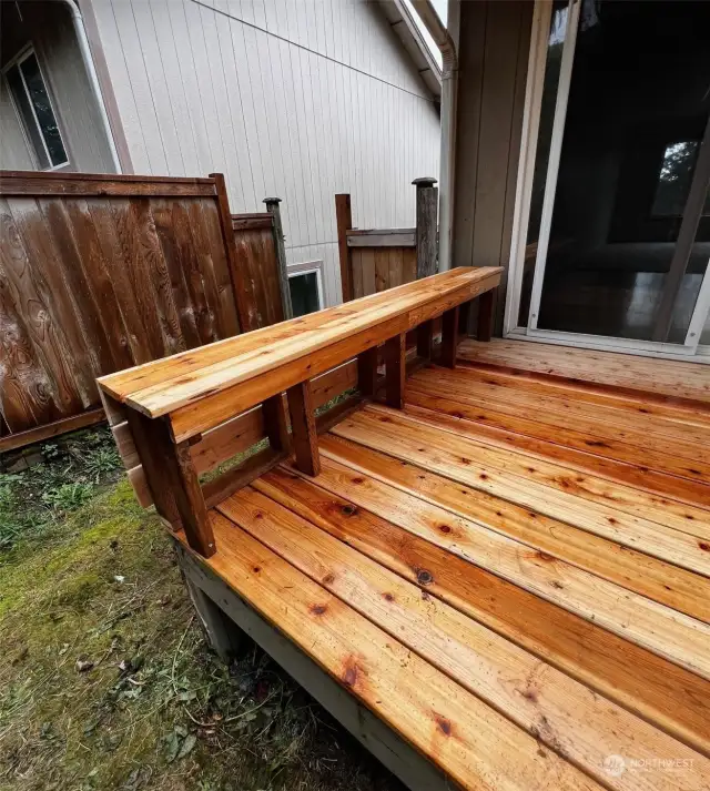 Built in cedar bench
