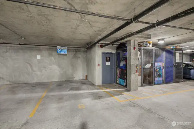 Space 8 is the dedicated parking space for this home and is located in the secured garage.