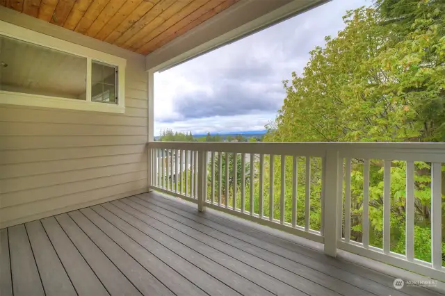 You can enjoy this covered deck all year around.