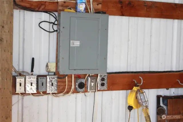 Shop electrical panel with 220 outlet. Was used for welder