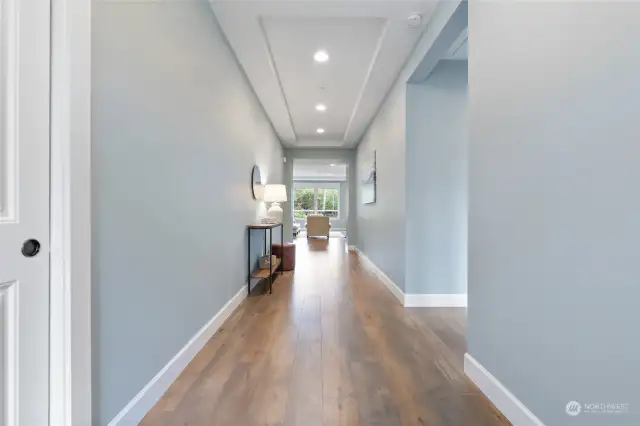 This wide open entry looks straight ahead into the living room and into the back yard. Tons of natural light!