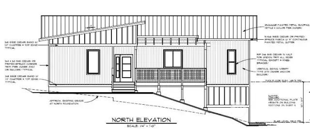 North Elevation from sellers' plans.