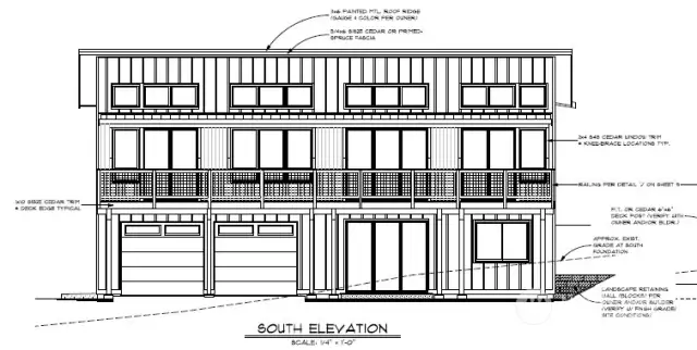 South Elevation from sellers' plans.