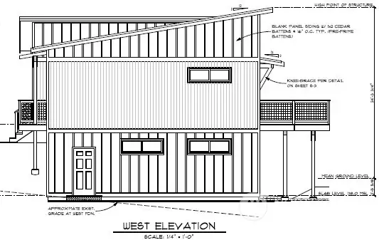 West Elevation from sellers' plans.