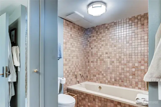 Tile surround bath and shower