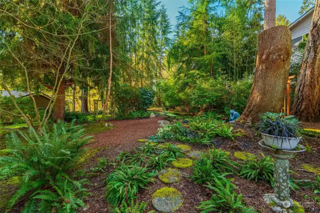 There are so many peaceful vignettes throughout the property. This is just one of them. Plantings were intended to be low maintenance yet high impact for beauty.