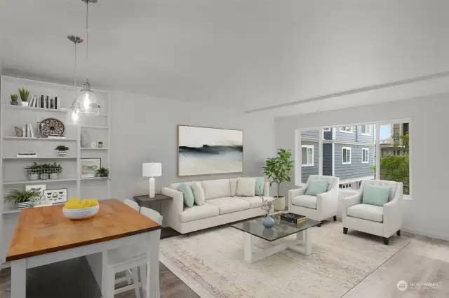 Welcome to this lovely garden-level unit in fabulous Queen Anne! Living rom space is virtually staged to better view possible furniture placement.
