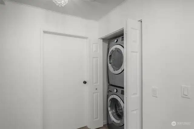 You will love the convenience of this newer, full-sized, washer and dryer that is just off of the bedroom entrance.