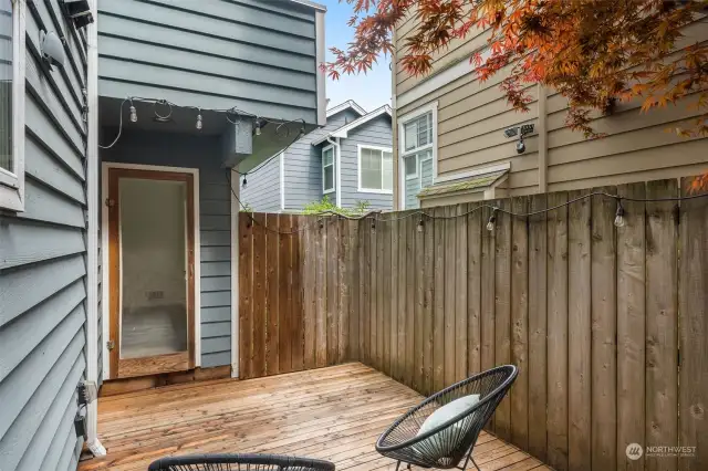 Privacy abounds in this fully-fenced outdoor space.